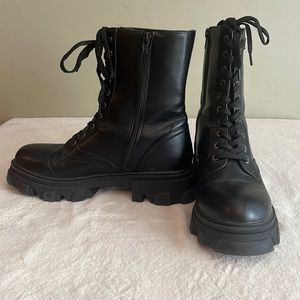 Bebe zip up combat boots